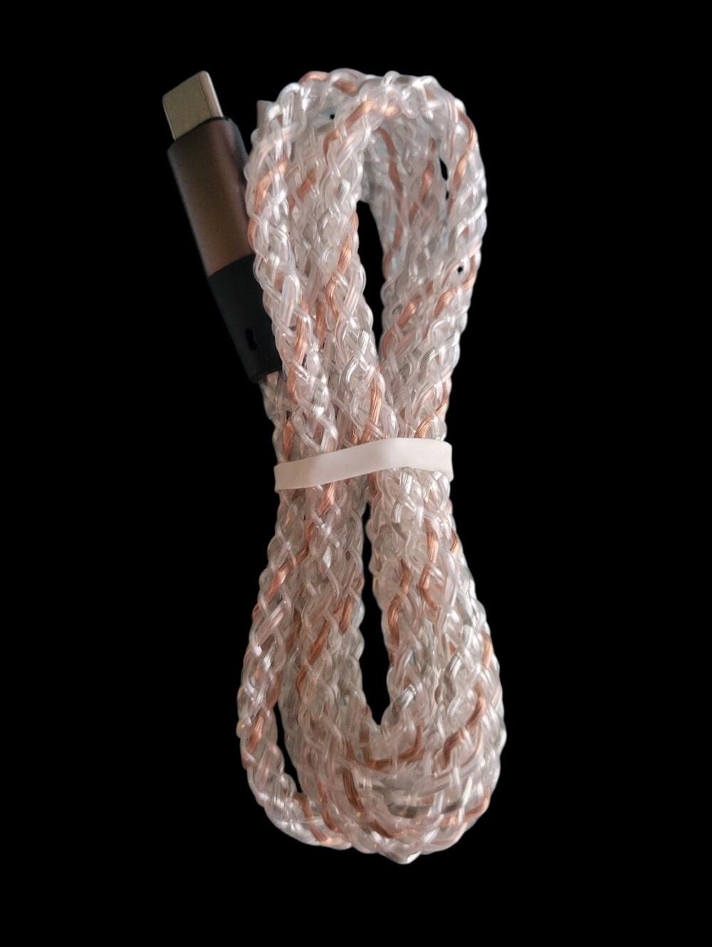 Premium Clear and Rose Gold Braided USB-C Cable - Fast CHARGE COLOR CHANGE